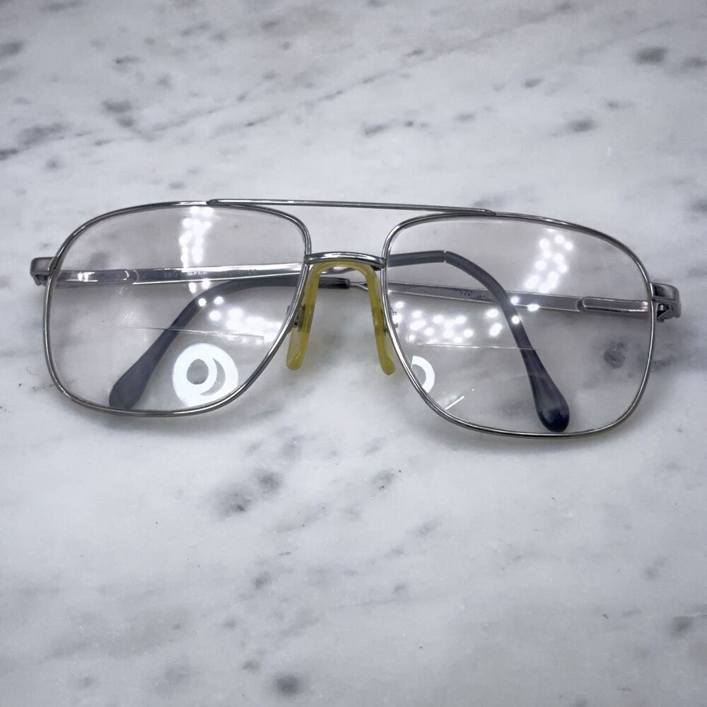 Luxottica Hector Dark Pewter Aviator Square Eyeglasses Frames Only 58-17-140